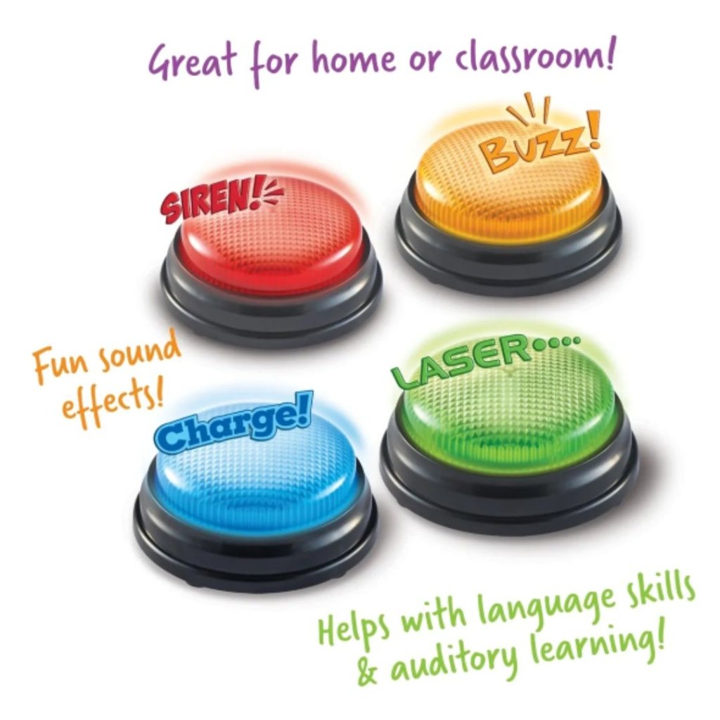 Light & Sound Answer Buzzers - Prepp'd Kids - Learning Resources