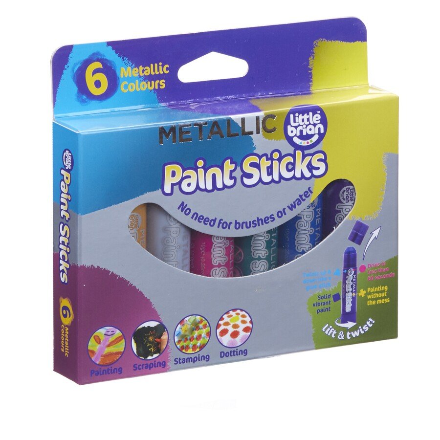 Little Brian Paint Sticks - Metallic 6 Pack - Prepp'd Kids - Little Brian