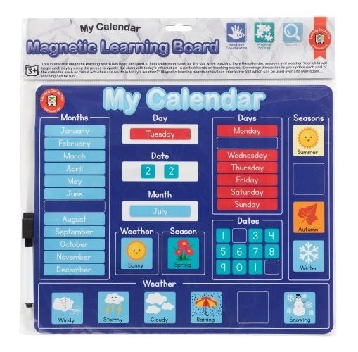 Magnetic Learning Board - Calendar - Prepp'd Kids - Learning Can Be Fun