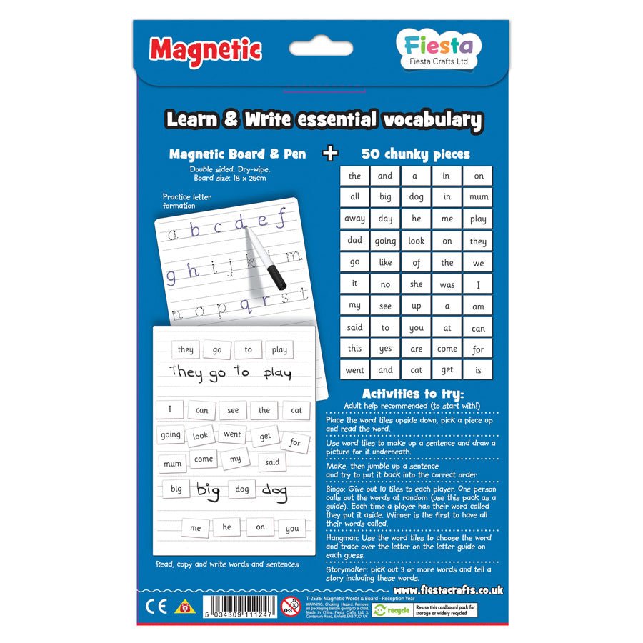 Magnetic Words - Reception Year - Prepp'd Kids - Fiesta Crafts