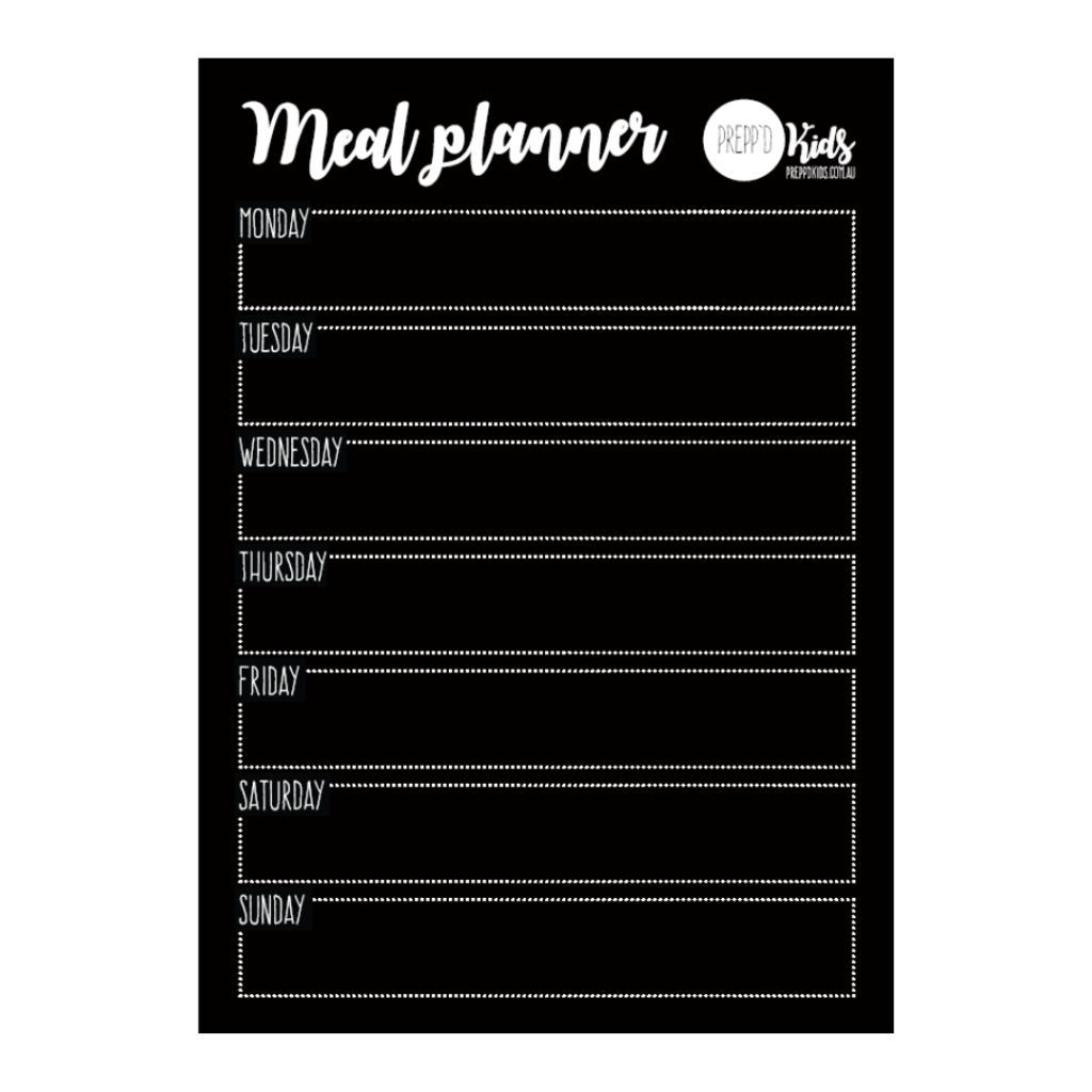 Meal Planner (A4 Size) - Prepp'd Kids - Prepp'd Kids