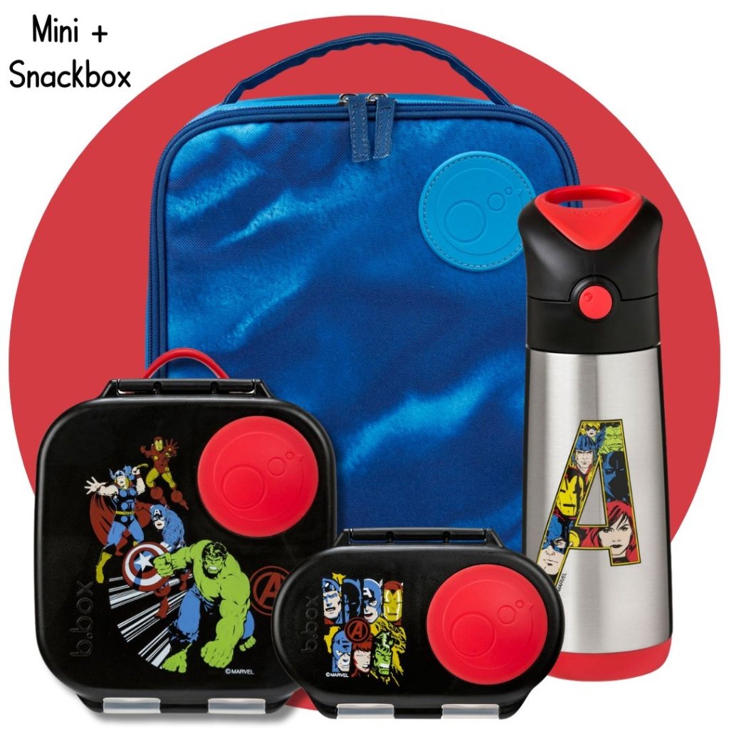 Mini+Snack Bundle - Avengers (Blue Bag) - Prepp'd Kids - B.box