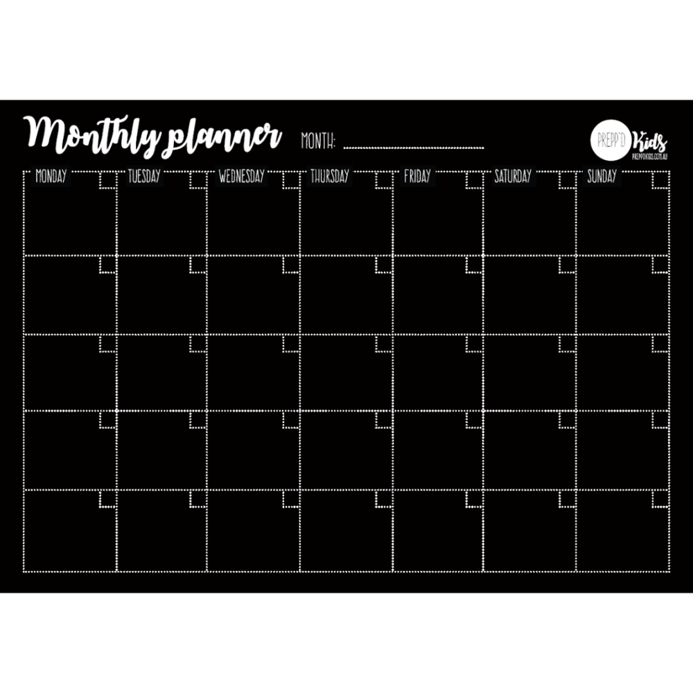 Monthly Planner (A3) - Prepp'd Kids - Prepp'd Kids