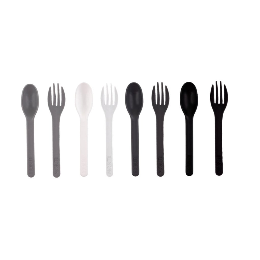 MontiiCo Out & About Cutlery Set - Monochrome - Prepp'd Kids - MontiiCo