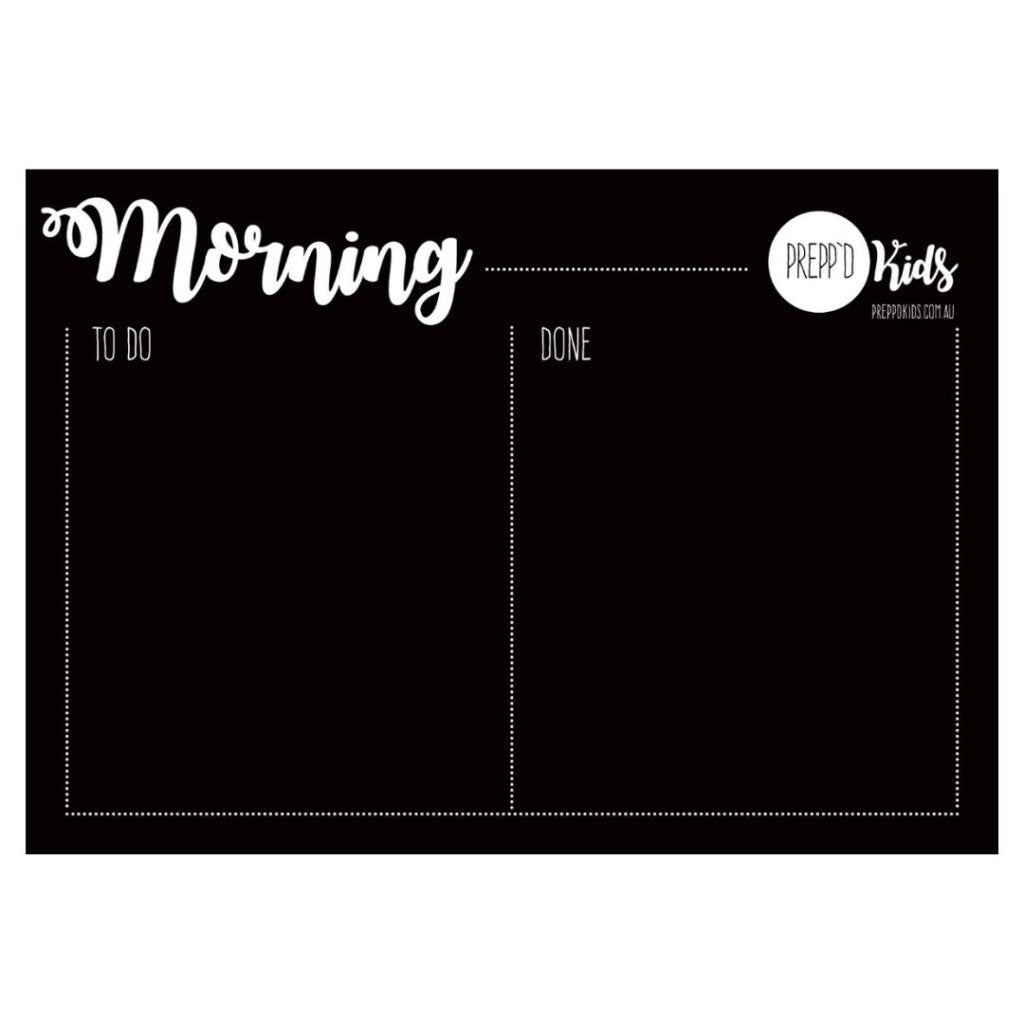 'Morning' Chart (A4) - base chart only - Prepp'd Kids - Prepp'd Kids