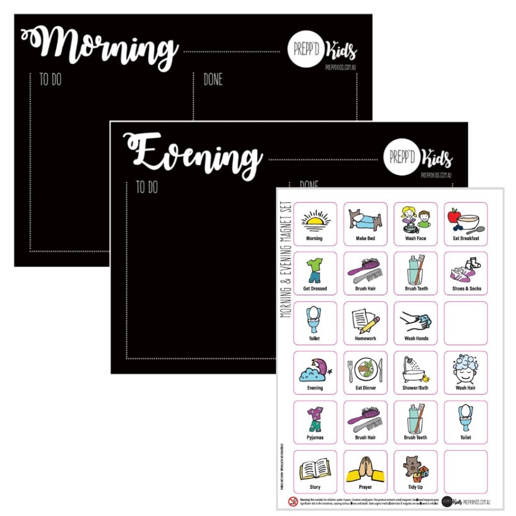 Morning & Evening Routine Set (A4) - Prepp'd Kids - Prepp'd Kids