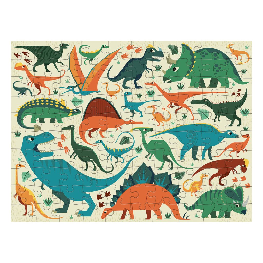 Mudpuppy Dinosaur Dig Double-Sided Puzzle (100pcs) - Prepp'd Kids - Mudpuppy