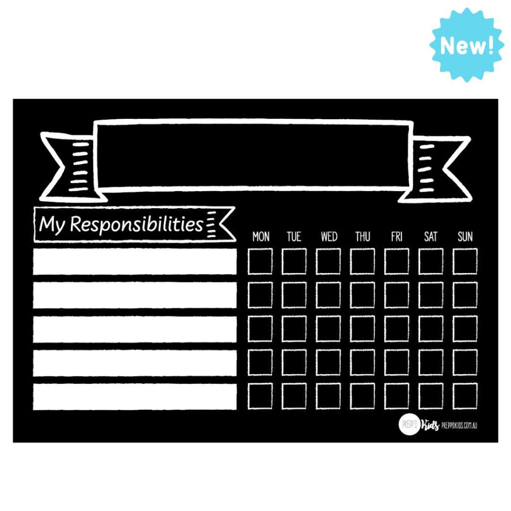 My Responsibilities (A4 size) - FREE GIFT - Prepp'd Kids - Prepp'd Kids