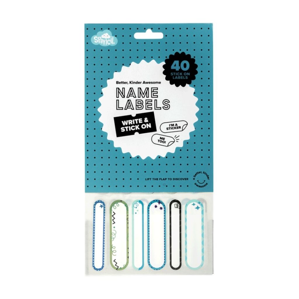 Name Labels - Stick on - Cool Blues - Prepp'd Kids - Spencil