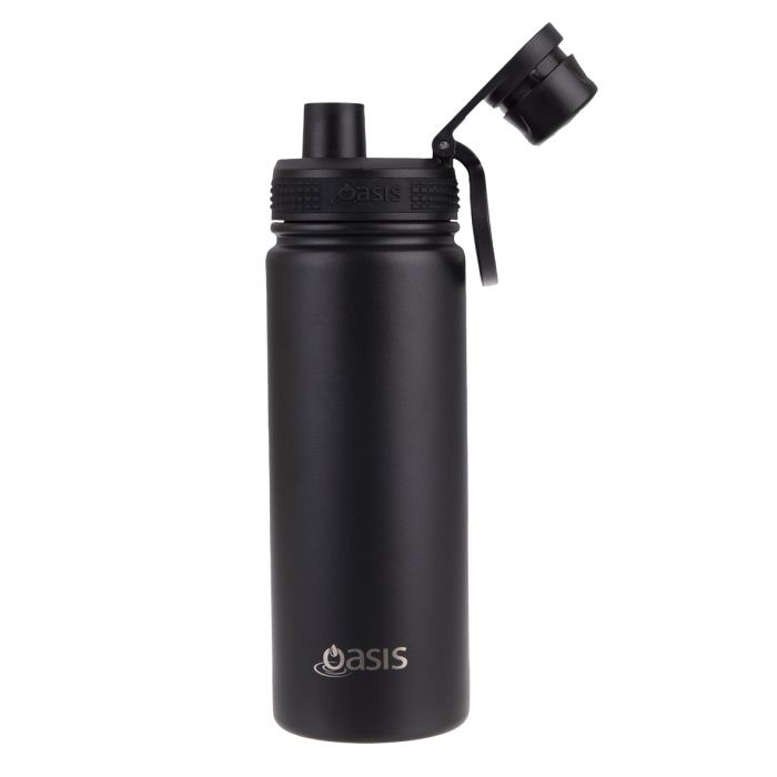 Oasis Challenger Insulated 550ml Drink Bottle - Black - Prepp'd Kids - Oasis