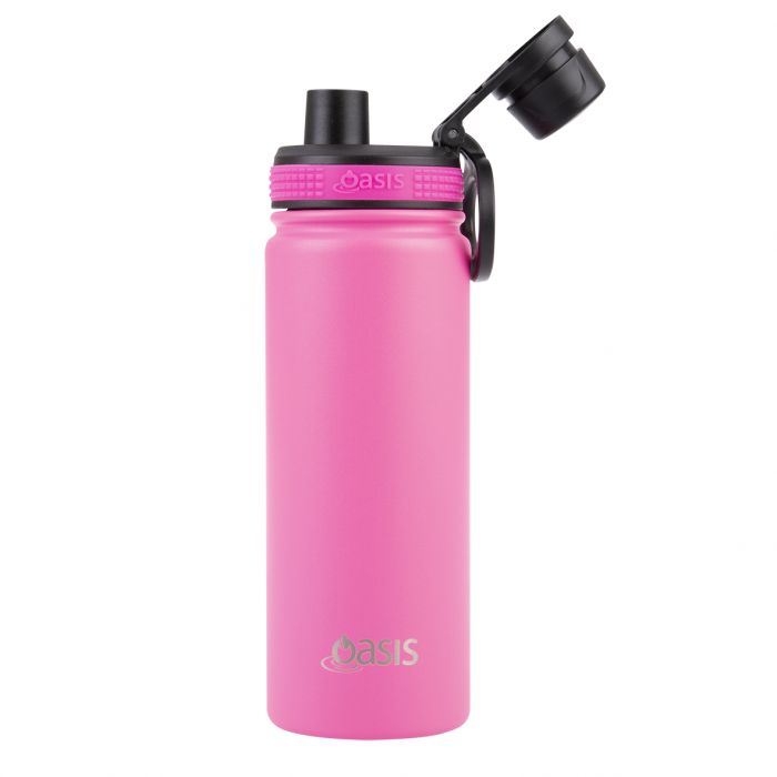 Oasis Challenger Insulated 550ml Drink Bottle - Neon Pink - Prepp'd Kids - Oasis