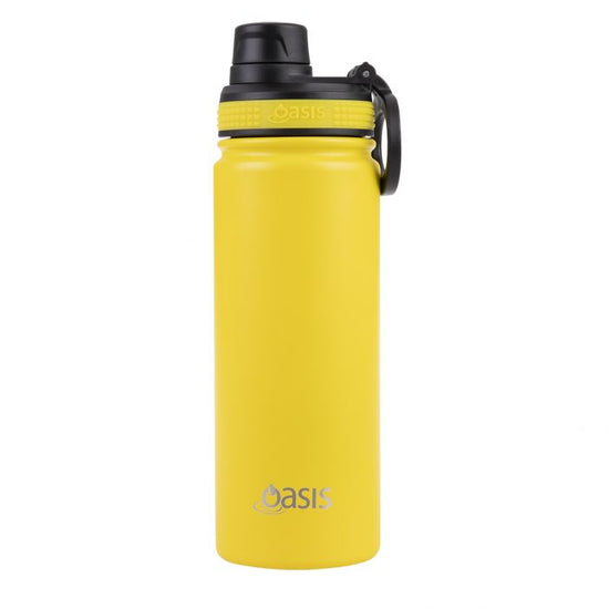 Oasis Challenger Insulated 550ml Drink Bottle - Neon Yellow - Prepp'd Kids - Oasis