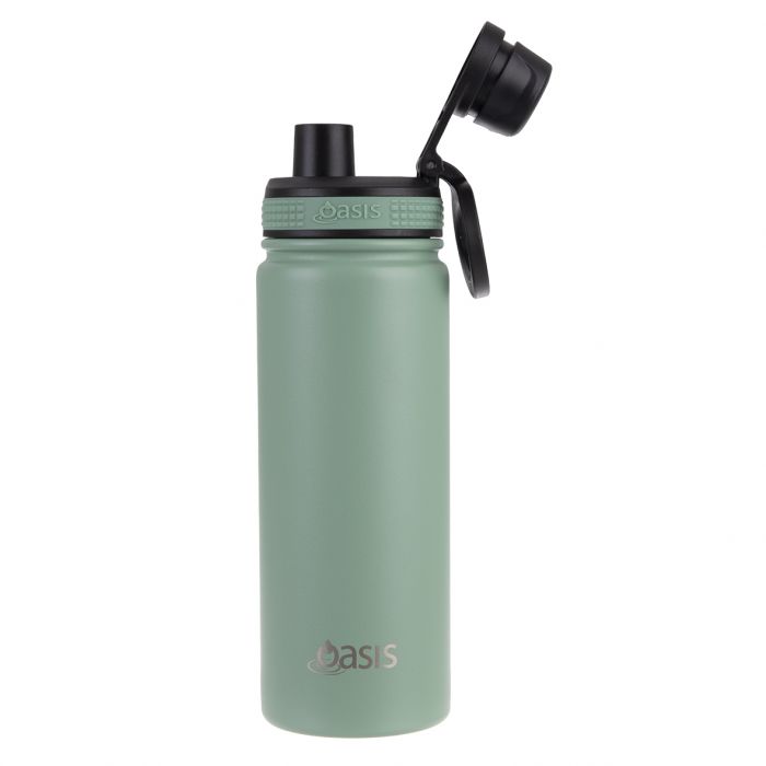 Oasis Challenger Insulated 550ml Drink Bottle - Sage Green - Prepp'd Kids - Oasis