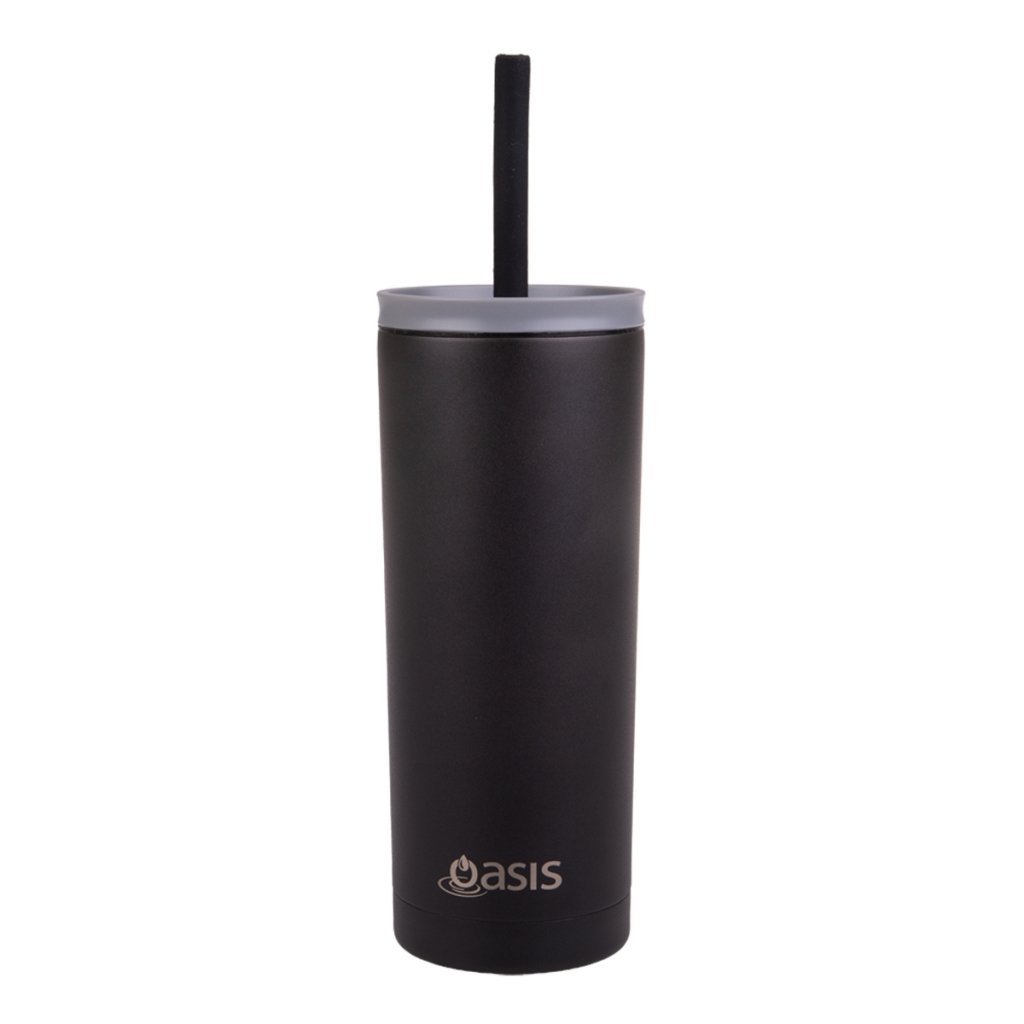 Oasis Super Sipper Insulated Tumbler (600ml) - Black - Prepp'd Kids - Oasis