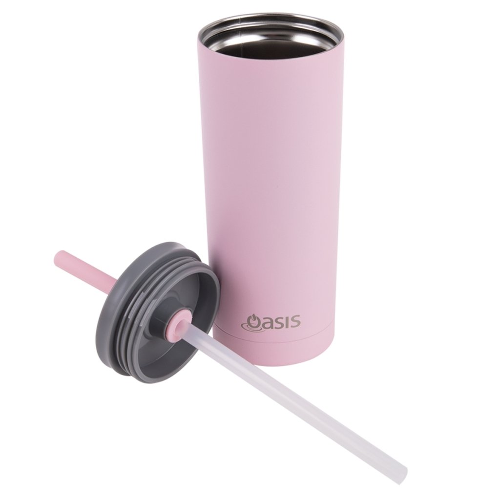 Oasis Super Sipper Insulated Tumbler (600ml) - Carnation Pink - Prepp'd Kids - Oasis