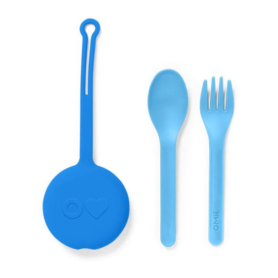 Omie 3 Piece Cutlery Pod Set - Capri Blue - Prepp'd Kids - OmieBox