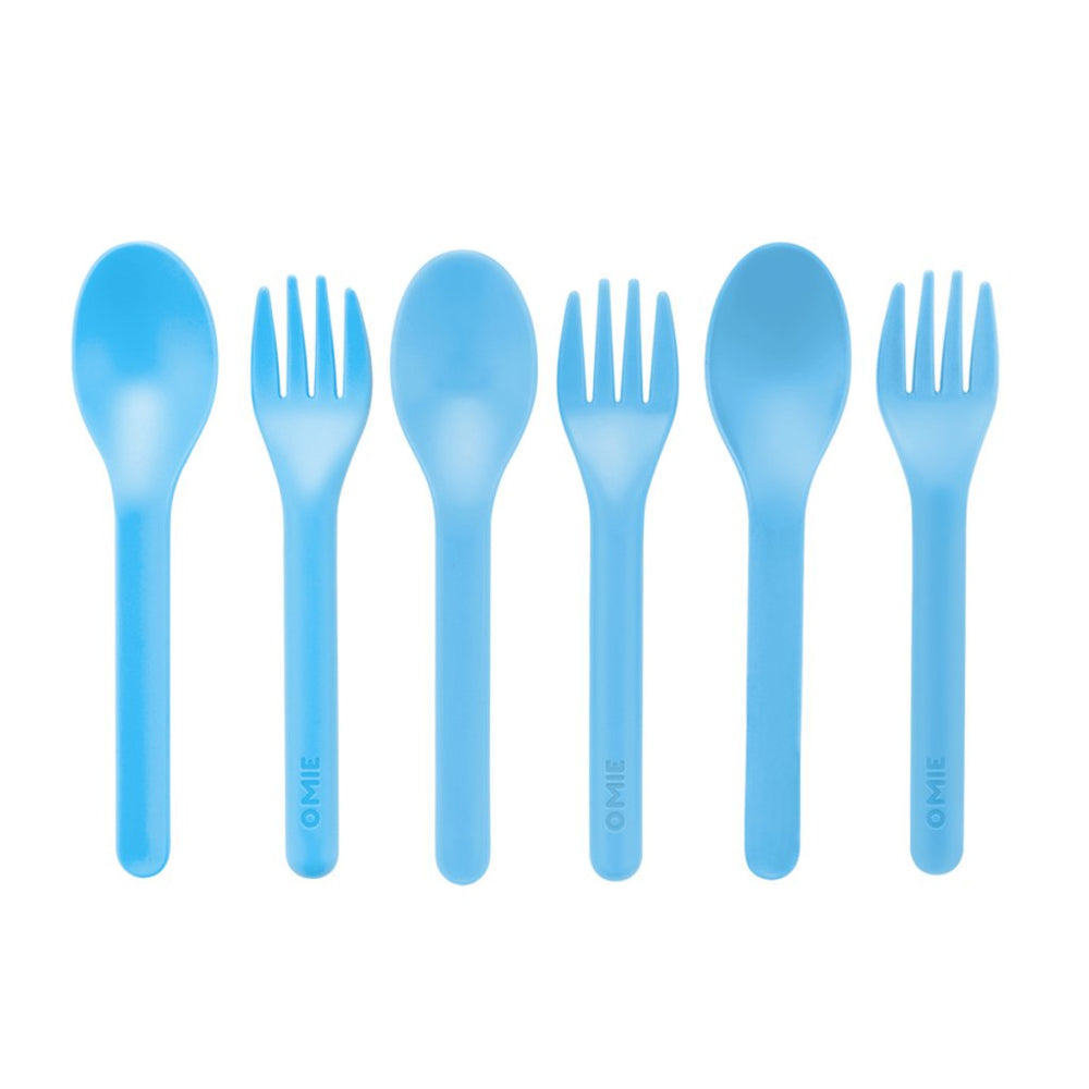 Omie 6 piece Utensil Set - Blue - Prepp'd Kids - OmieBox