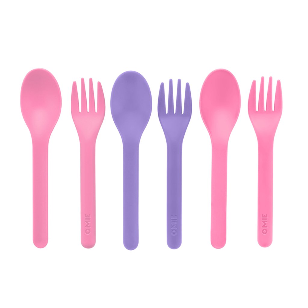 Omie 6 piece Utensil Set - Pink/Purple - Prepp'd Kids - OmieBox