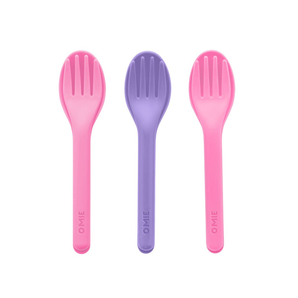 Omie 6 piece Utensil Set - Pink/Purple - Prepp'd Kids - OmieBox