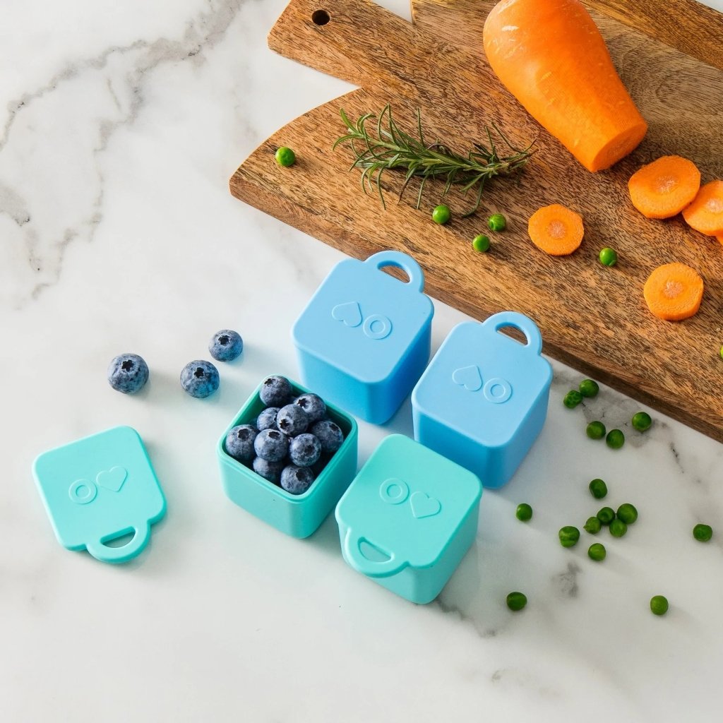 OmieDip Silicone Dip Container - Blue/Lime - Prepp'd Kids - OmieBox