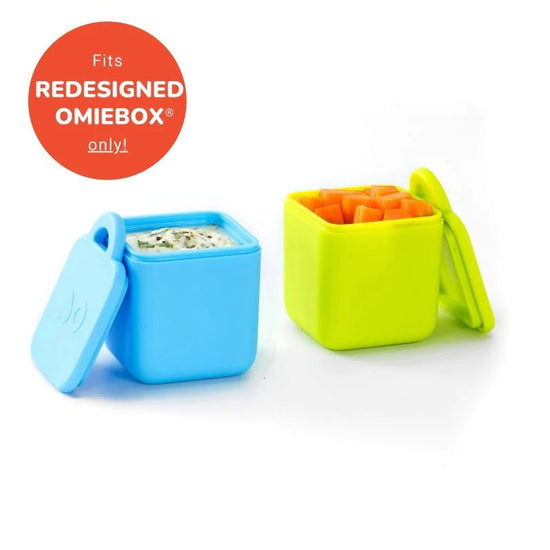 OmieDip Silicone Dip Container - Blue/Lime - Prepp'd Kids - OmieBox