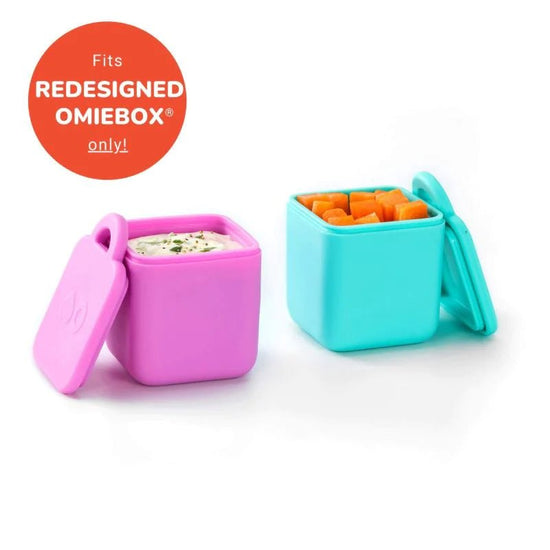 OmieDip Silicone Dip Container - Pink/Teal - Prepp'd Kids - OmieBox