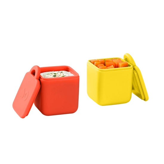OmieDip Silicone Dip Container - Yellow/Red - Prepp'd Kids - OmieBox