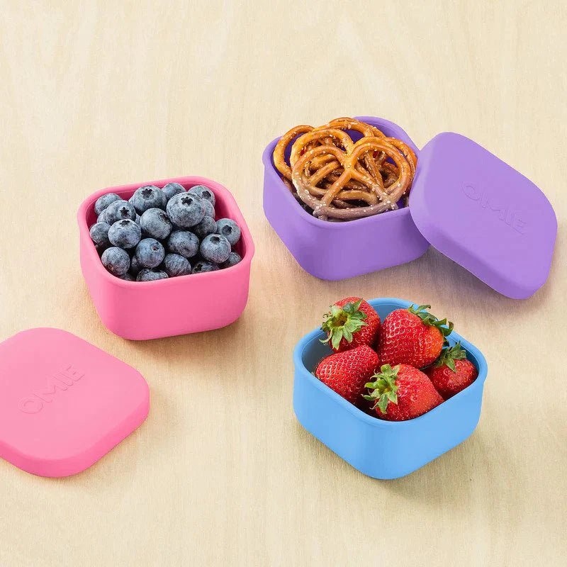 OmieSnack Silicone Snack Container - Blue - Prepp'd Kids - OmieBox
