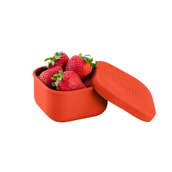 OmieSnack Silicone Snack Container - Red - Prepp'd Kids - OmieBox