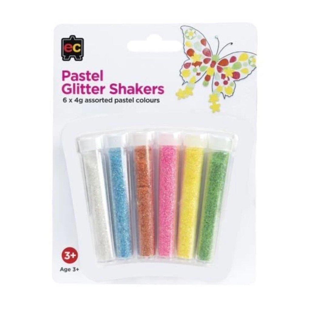 Pastel Glitter Shakers (Pack of 6) - Prepp'd Kids - Educational Colours