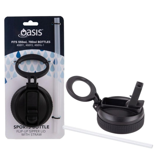 Replacement Lid to fit Oasis Challenger 550ml & 780ml - Sipper Lid & Straw - Prepp'd Kids - Oasis