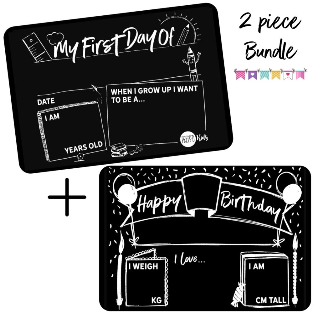 School & Birthday Bundle (Monochrome) - Prepp'd Kids - Prepp'd Kids