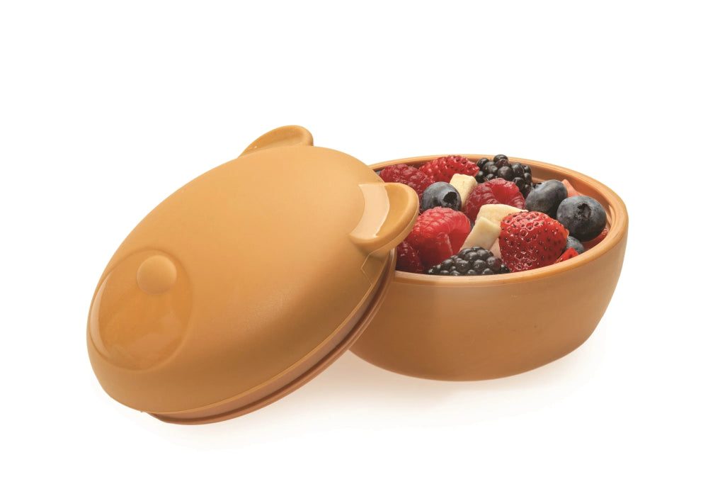 Silicone Animal Bowls with Lid + Utensils - Bear - Prepp'd Kids - Melii