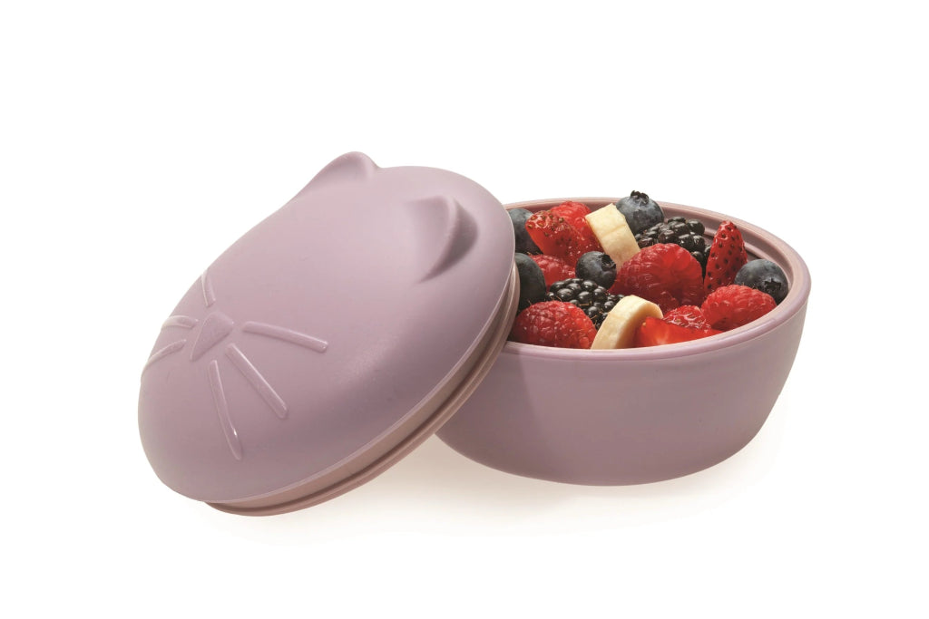 Silicone Animal Bowls with Lid + Utensils - Cat - Prepp'd Kids - Melii