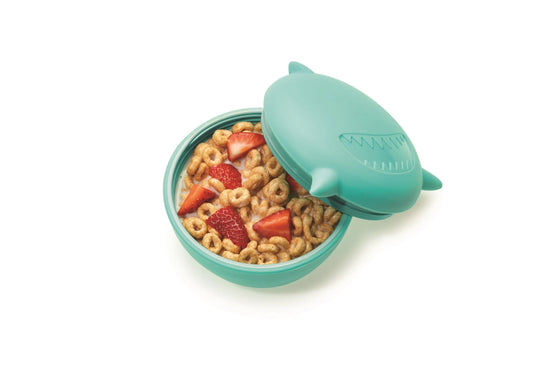 Silicone Animal Bowls with Lid + Utensils - Shark - Prepp'd Kids - Melii