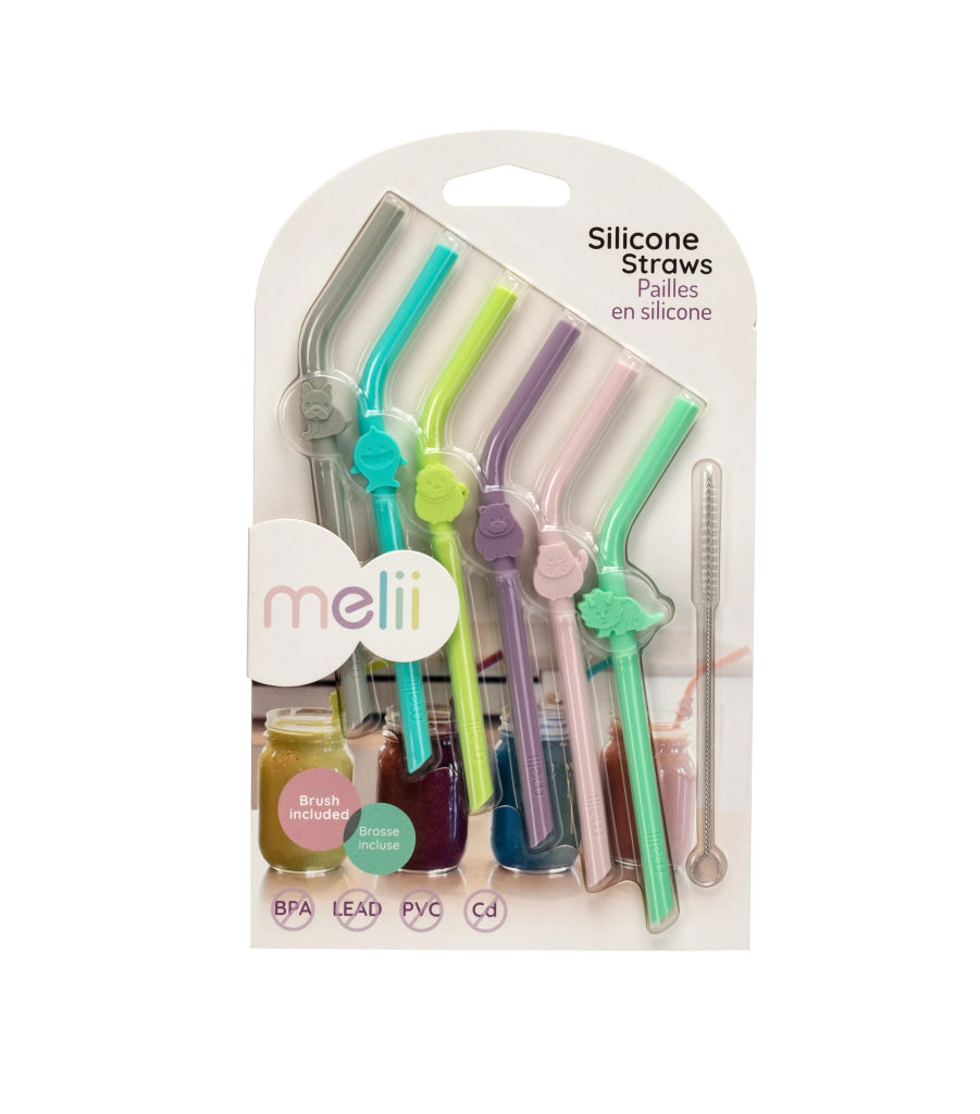 Silicone Animal Straws with Cleaning Brush - Prepp'd Kids - Melii