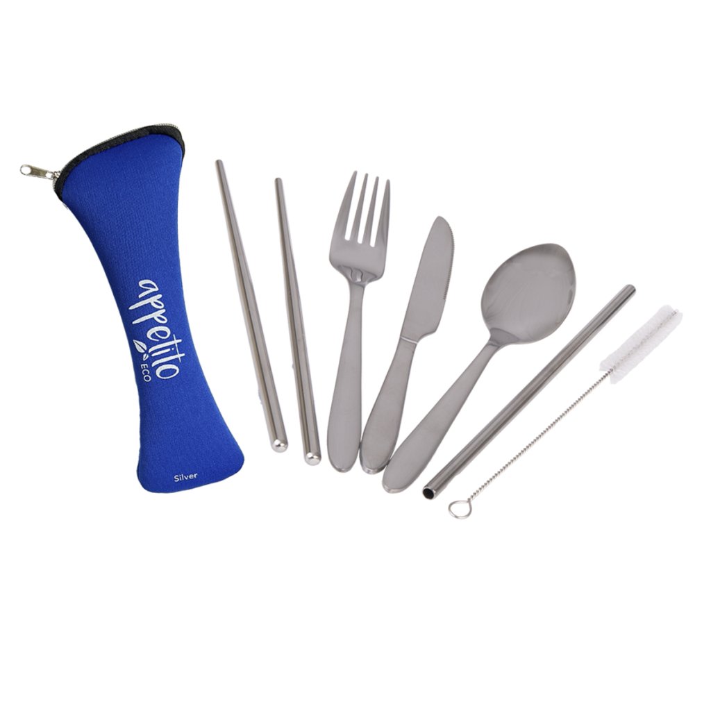 Stainless Steel Traveller's Cutlery Set (6 piece) - Prepp'd Kids - Appetito