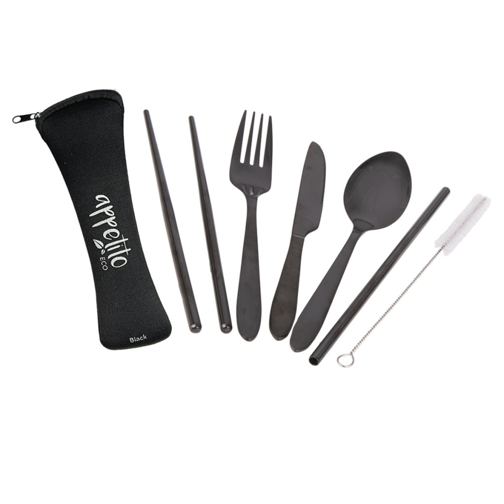 Stainless Steel Traveller's Cutlery Set (6 piece) - Prepp'd Kids - Appetito