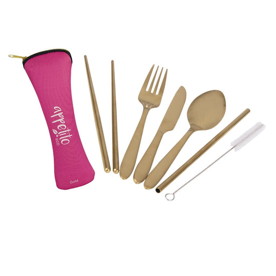 Stainless Steel Traveller's Cutlery Set (6 piece) - Prepp'd Kids - Appetito