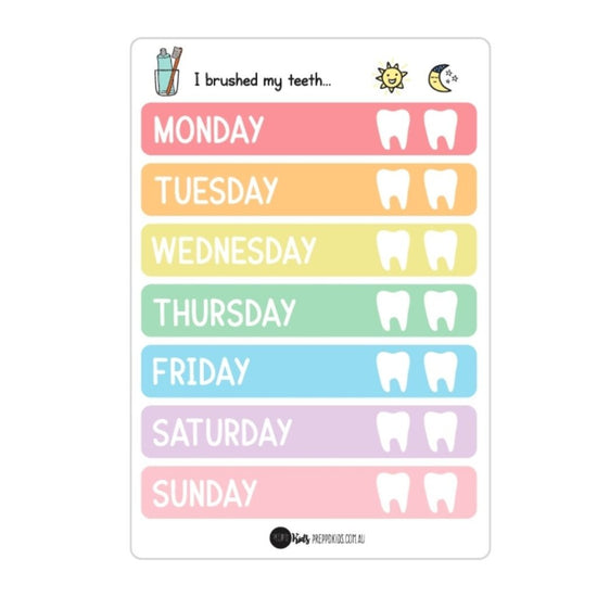 Toothbrush Chart (NEW removeable material) - Prepp'd Kids - Prepp'd Kids