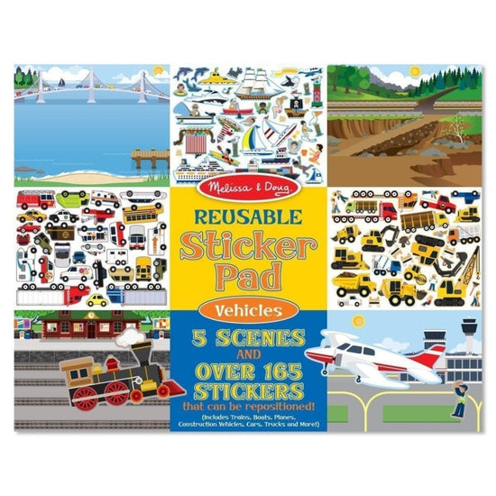 Vehicles Reusable Sticker Book - Prepp'd Kids - Melissa & Doug