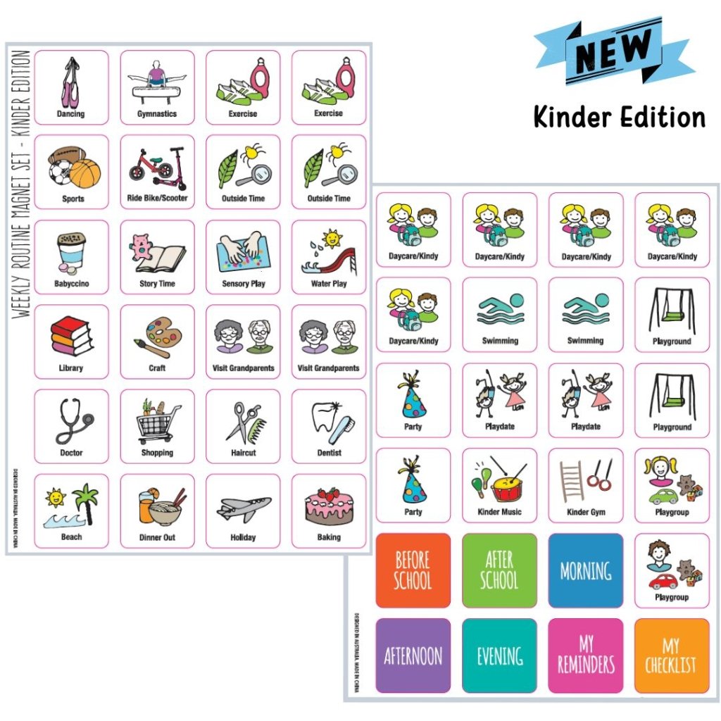 Weekly Routine Magnet Set - Kinder Edition – Prepp'd Kids