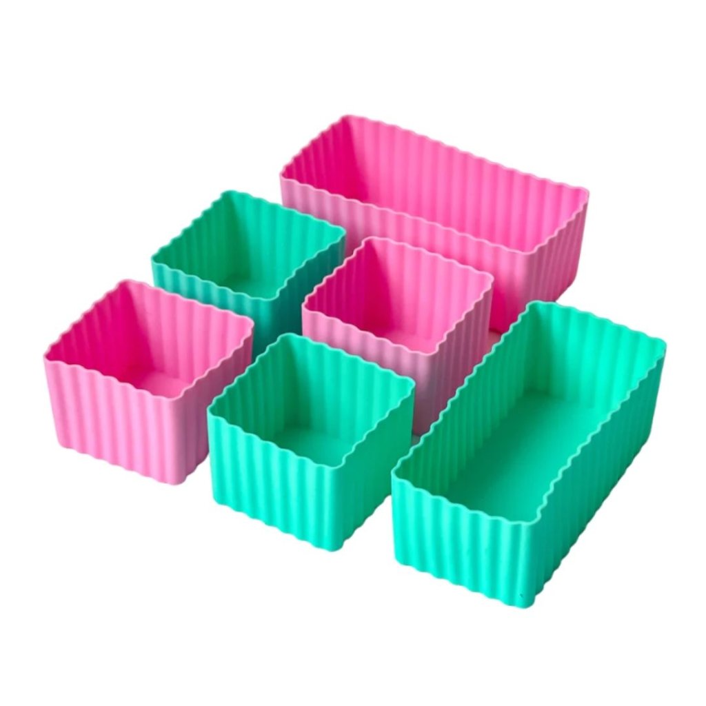 Yumbox Silicone Bento Cups (Set of 6) - Pink / Aqua - Prepp'd Kids - Yumbox
