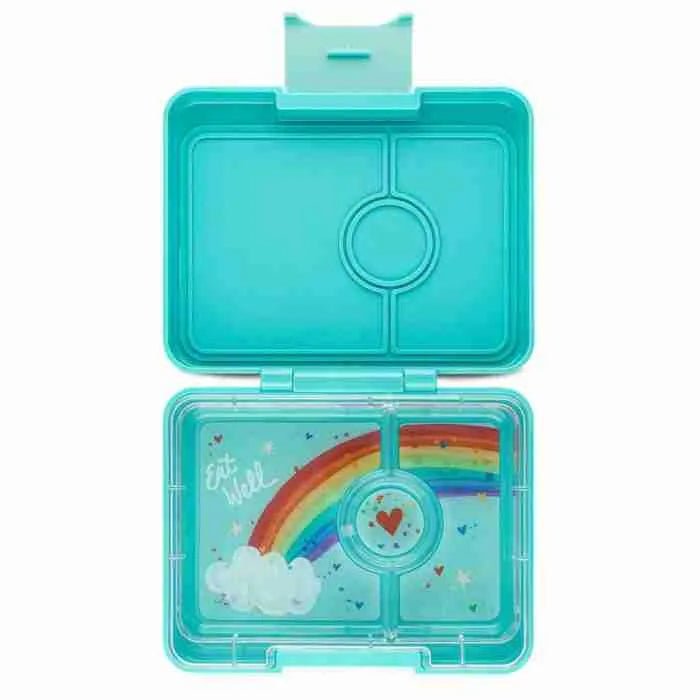 Yumbox Snack Box - Misty Aqua (Rainbow Tray) - Prepp'd Kids - Yumbox